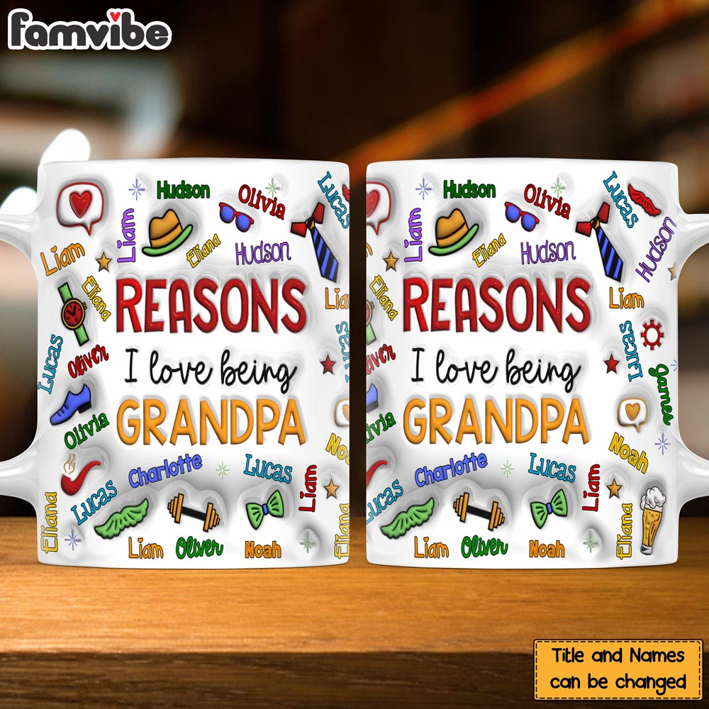 Personalized Gift For Grandpa Word Art 3D Inflated Mug 33359 Primary Mockup