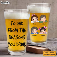 Personalized Gift For Dad From Reasons You Drink Beer Glass 33380 thumb 1