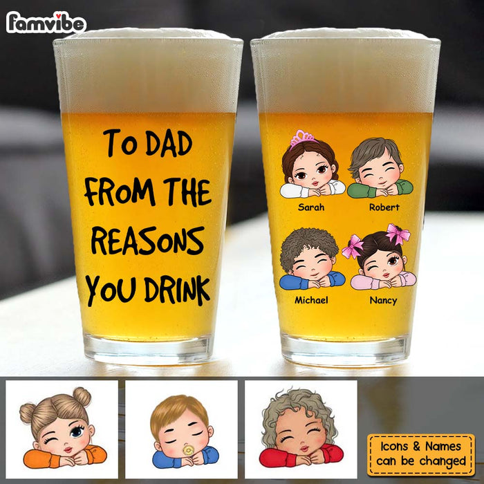 Personalized Gift For Dad From Reasons You Drink Beer Glass 33380 1