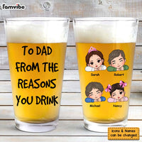 Personalized Gift For Dad From Reasons You Drink Beer Glass 33380 thumb 1