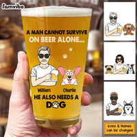 Personalized Gift For Dog Dad Beer Glass 33383 thumb 1