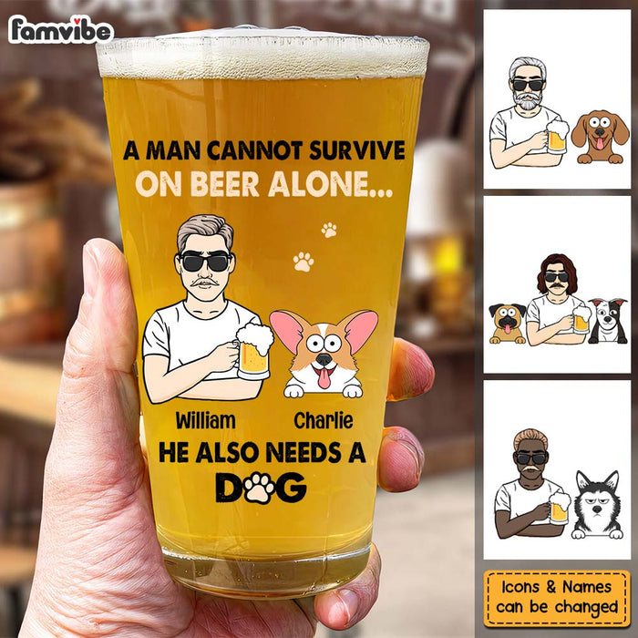Personalized Gift For Dog Dad Beer Glass 33383 1