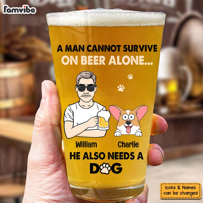 Personalized Gift For Dog Dad Beer Glass 33383 1