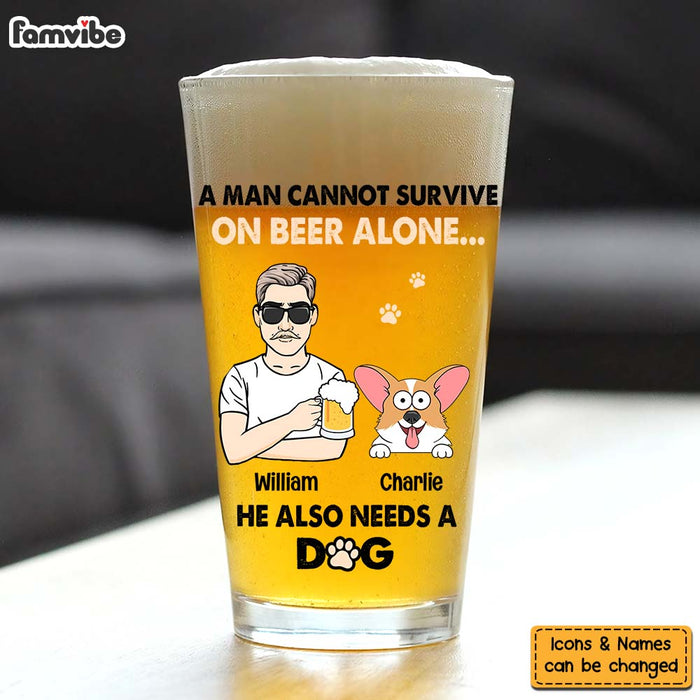 Personalized Gift For Dog Dad Beer Glass 33383 1