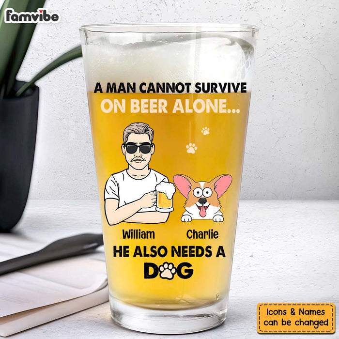 Personalized Gift For Dog Dad Beer Glass 33383 1