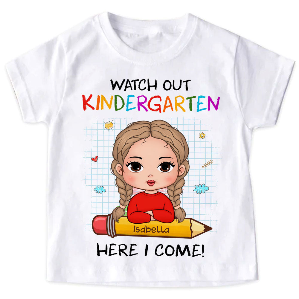 Back To School First Day Of School Personalized Gift For Granddaughter Watch Out Here I Come Kid T Shirt - Kid Hoodie - Kid Sweatshirt 33388 Mockup 2