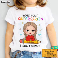 Personalized Gift For Grandkid Back To School Kid T Shirt, Pre K T-shirt, Watch Out Kindergarten Here I Come School Shirt, Kindergarten Shirt, Back To School Shirt School shirt thumb 1