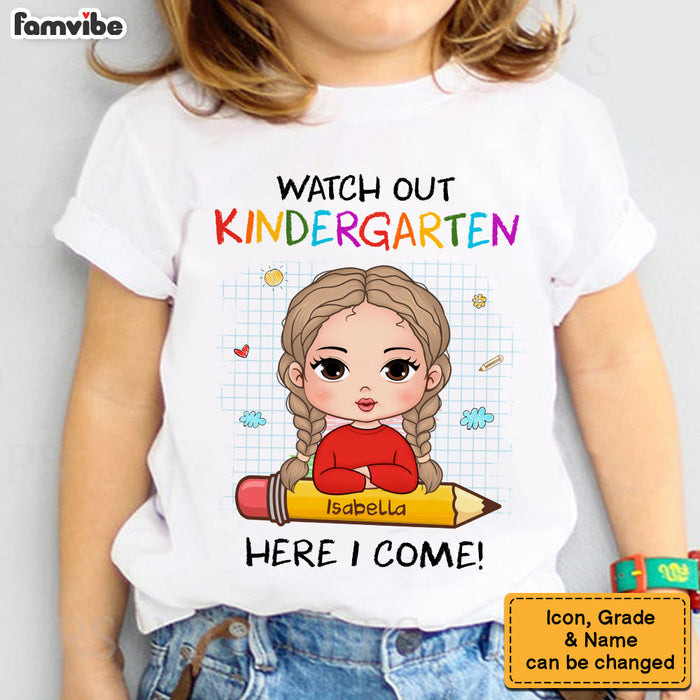 Personalized Gift For Grandkid Back To School Kid T Shirt, Pre K T-shirt, Watch Out Kindergarten Here I Come School Shirt, Kindergarten Shirt, Back To School Shirt School shirt 1