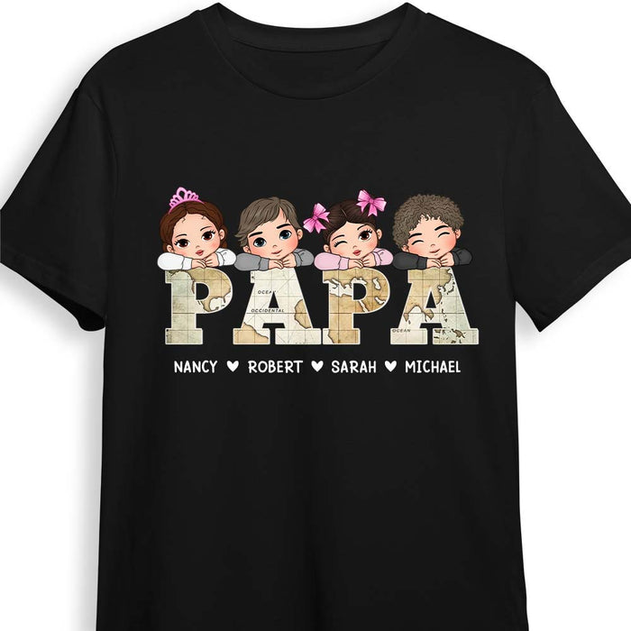 Personalized Gift For Papa and Dad Vintage Map Shirt - Hoodie - Sweatshirt 33390 1