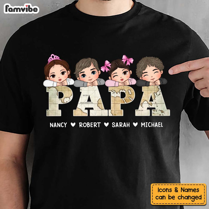 Personalized Gift For Papa and Dad Vintage Map Shirt - Hoodie - Sweatshirt 33390 1