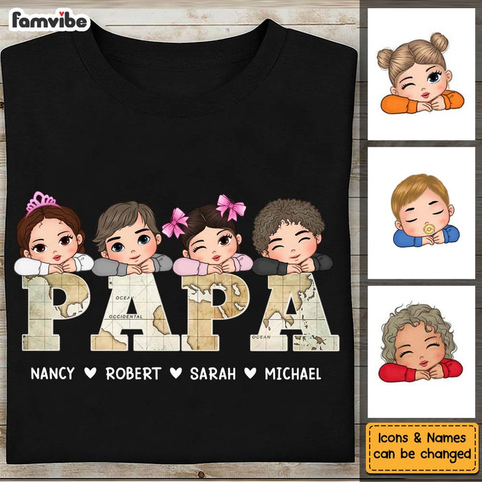 Personalized Gift For Papa and Dad Vintage Map Shirt - Hoodie - Sweatshirt 33390 1