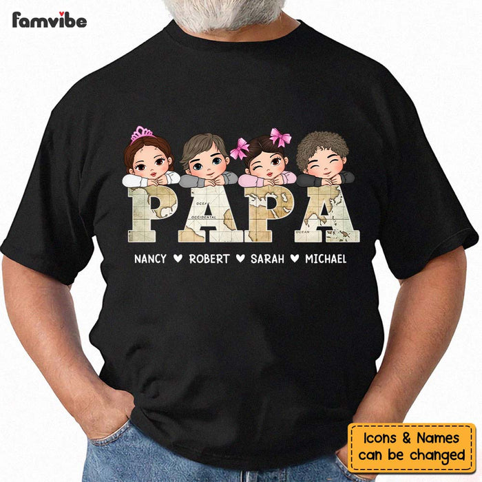 Personalized Gift For Papa and Dad Vintage Map Shirt - Hoodie - Sweatshirt 33390 1