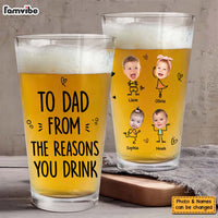 Personalized Gift For Dad To Dad From The Reasons You Drink Beer Glass 33393 thumb 1