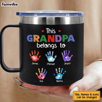 Personalized Gift For Grandpa Handprints Stainless Steel Mug 33395 thumb 1