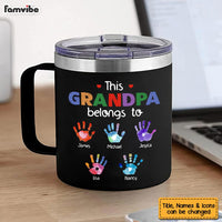Personalized Gift For Grandpa Handprints Stainless Steel Mug 33395 thumb 1
