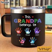 Personalized Gift For Grandpa Handprints Stainless Steel Mug 33395 thumb 1