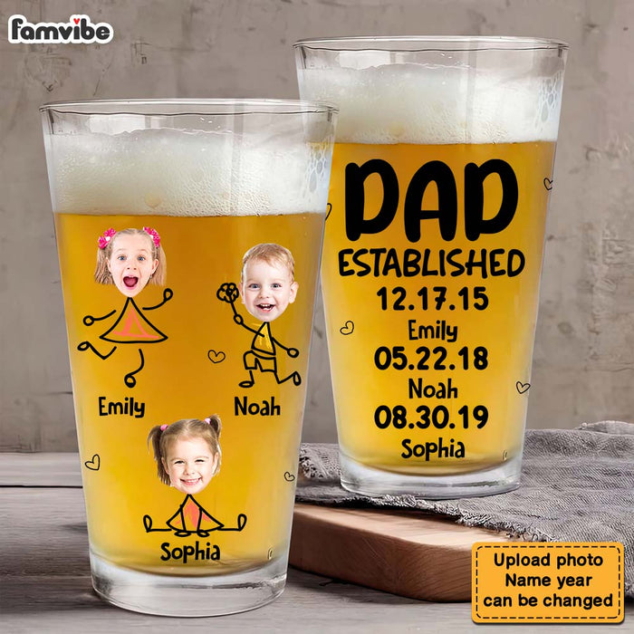 Personalized Dad Established Beer Glass 33398 1