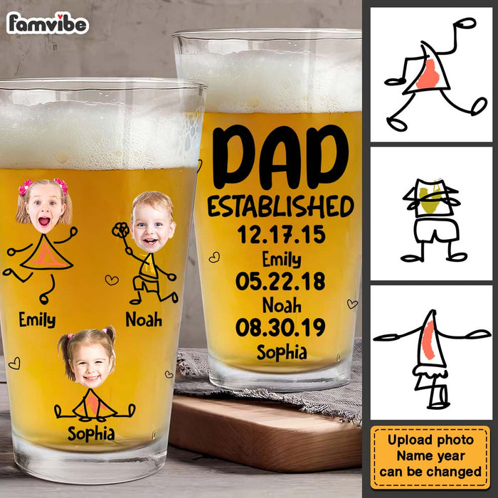 Personalized Dad Established Beer Glass 33398 1