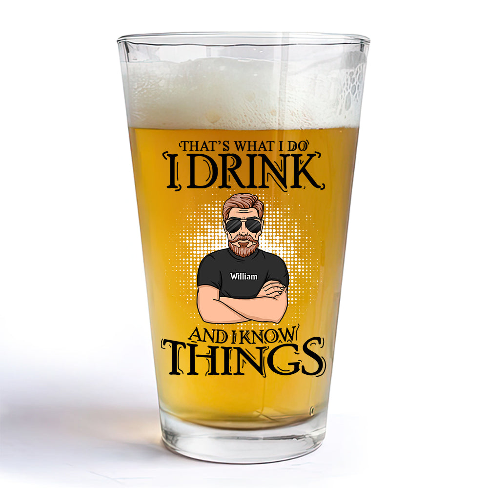 Personalized Gift For Dad Papa Drink Beer Beer Glass 33400 Primary Mockup
