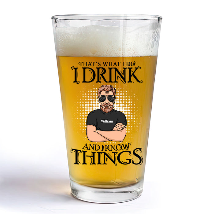Personalized Gift For Dad Papa Drink Beer Beer Glass 33400 1