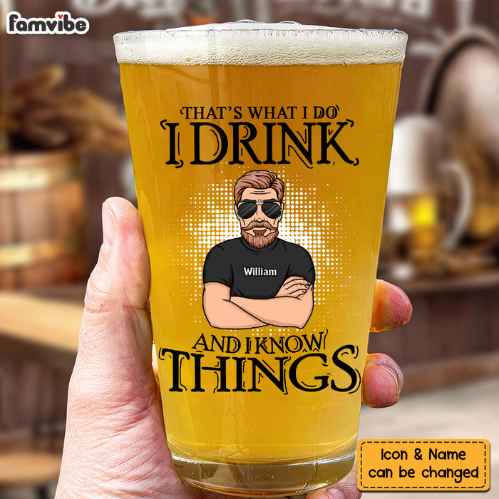 Personalized Gift For Dad Papa Drink Beer Beer Glass 33400 1