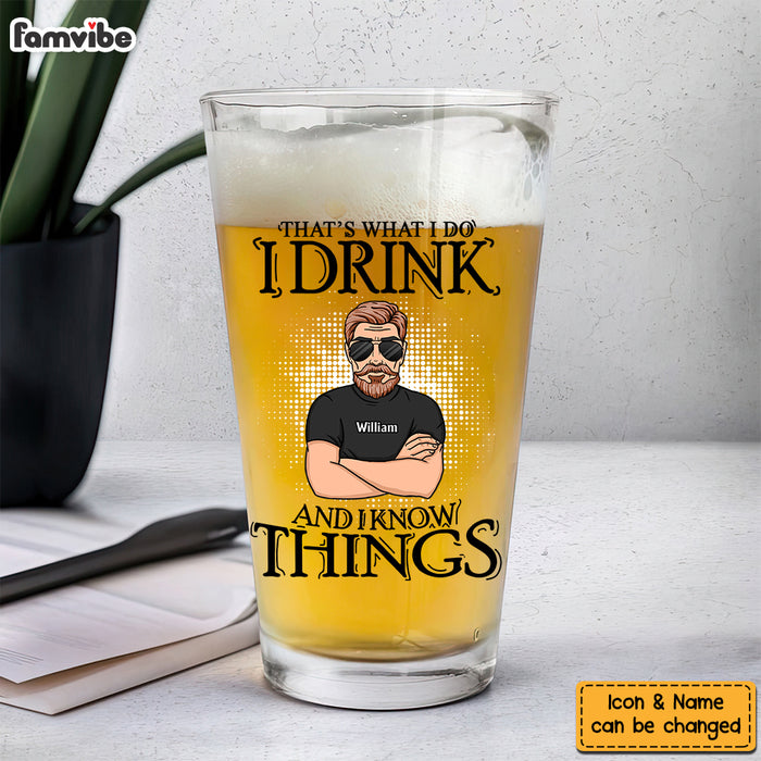 Personalized Gift For Dad Papa Drink Beer Beer Glass 33400 1
