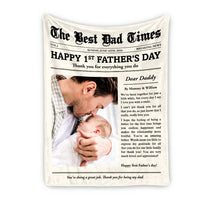 Personalized Happy 1st Father's Day Thank You For Everything Blanket 33401 thumb 1