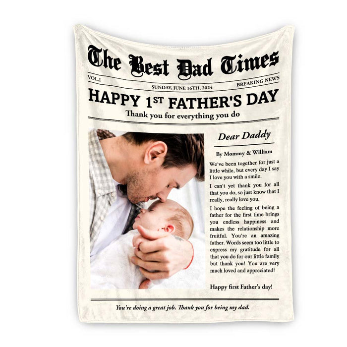 Personalized Happy 1st Father's Day Thank You For Everything Blanket 33401 1