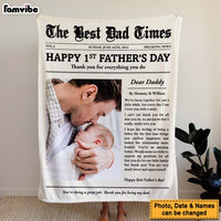 Personalized Happy 1st Father's Day Thank You For Everything Blanket 33401 thumb 1