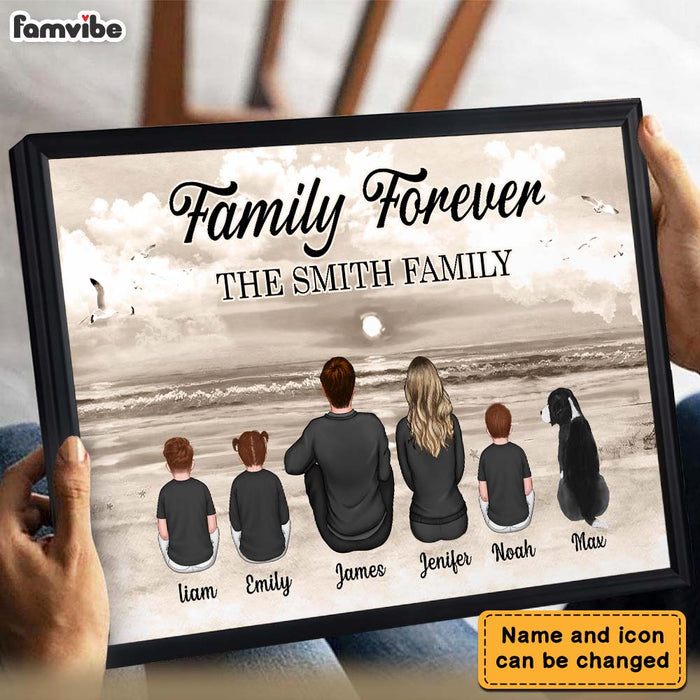 Personalized Family Retro Vintage Beach Landscape Poster 33403 1