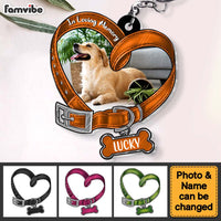 Personalized Heart Shaped Dog Collar Memorial Acrylic Keychain 33404 thumb 1