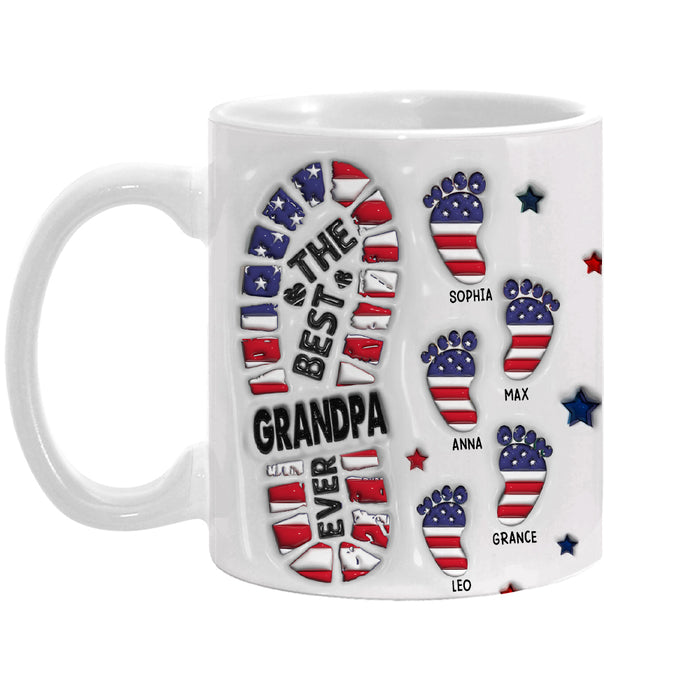Personalized Gift For Dad Grandpa Footprints 3D Inflated Mug 33422 1