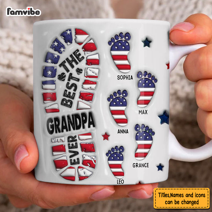 Personalized Gift For Dad Grandpa Footprints 3D Inflated Mug 33422 1