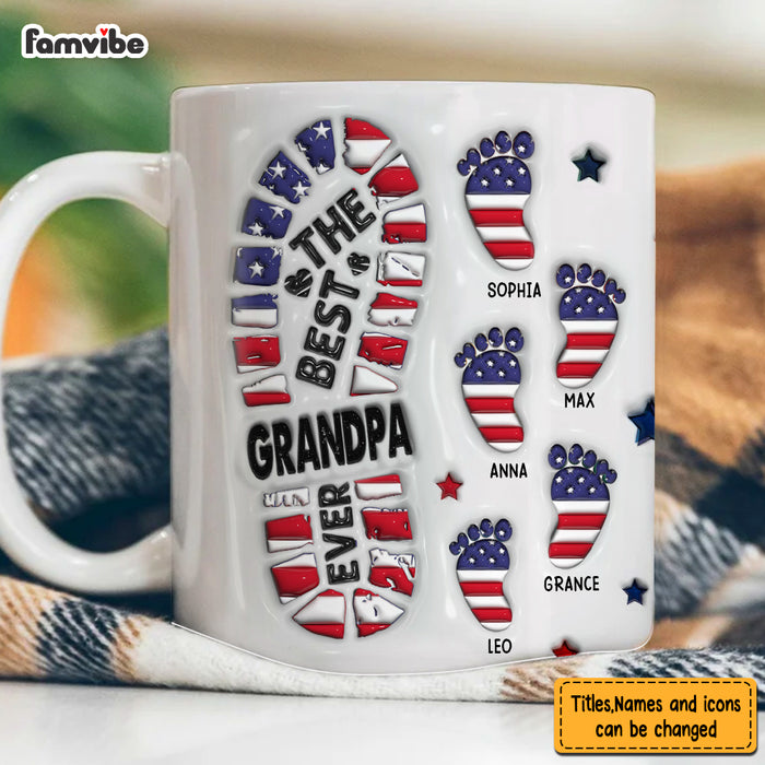 Personalized Gift For Dad Grandpa Footprints 3D Inflated Mug 33422 1