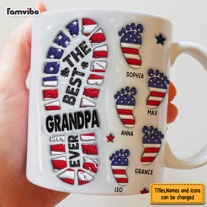 Personalized Gift For Dad Grandpa Footprints 3D Inflated Mug 33422 1
