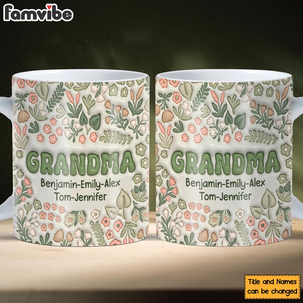 Personalized Gift For Grandma 3D Inflated Print Mug 33425 Primary Mockup