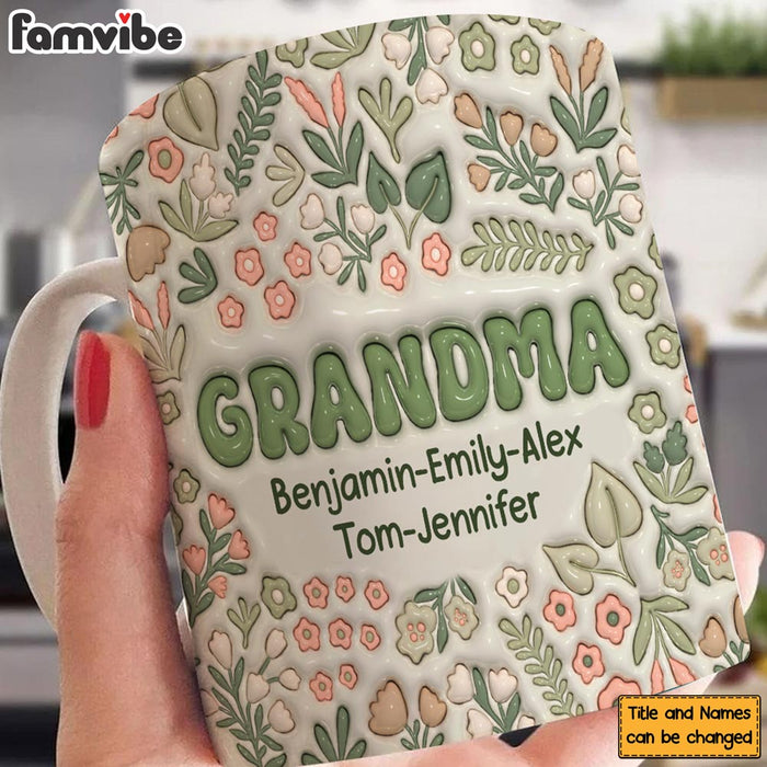Personalized Gift For Grandma 3D Inflated Print Mug 33425 1