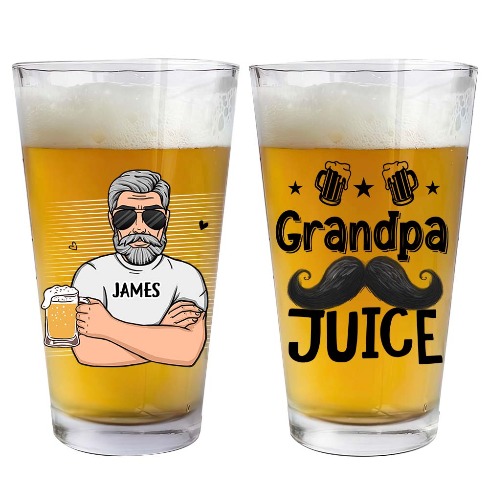 Personalized Gift For Grandpa Juice Beer Glass 33428 Primary Mockup