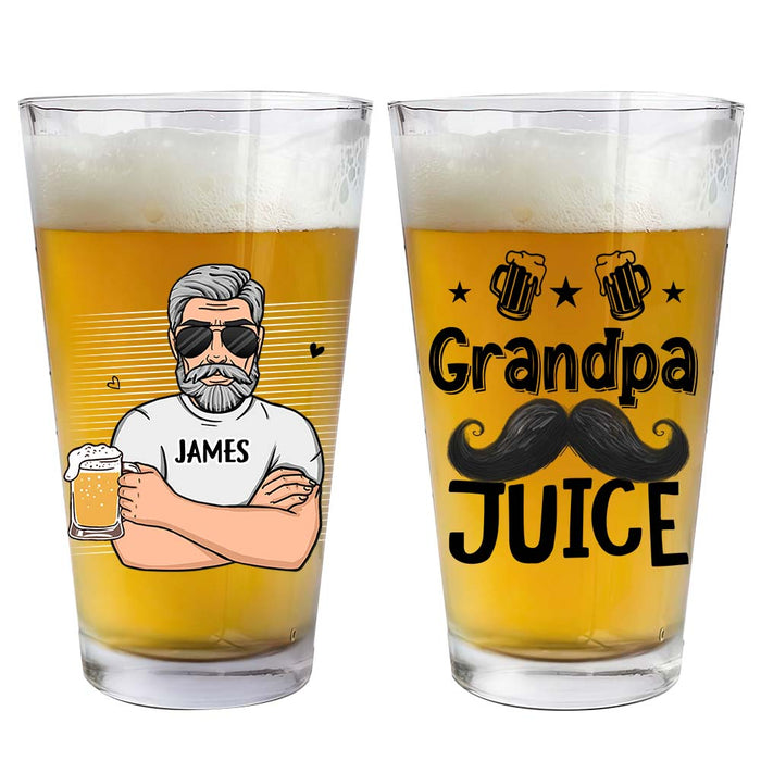 Personalized Gift For Grandpa Juice Beer Glass 33428 1