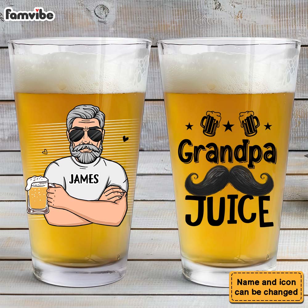 Personalized Gift For Grandpa Juice Beer Glass 33428 Primary Mockup