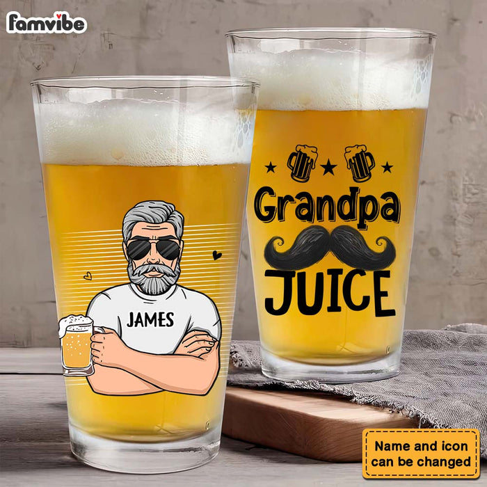 Personalized Gift For Grandpa Juice Beer Glass 33428 1