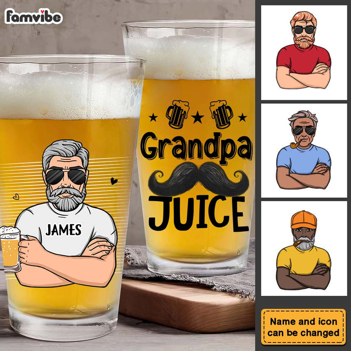 Personalized Gift For Grandpa Juice Beer Glass 33428 1