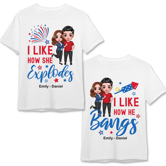 Personalized Gift For Couple Husband Wife 4th Of July Couple T Shirt 33433 1