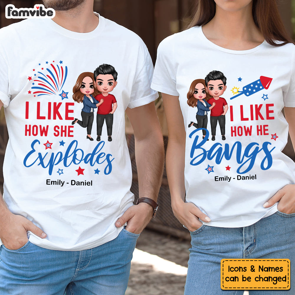 Personalized Gift For Couple Husband Wife 4th Of July Couple T Shirt 33433 Primary Mockup