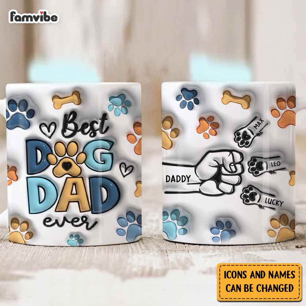 Personalized Gift For Dog Dad 3D Inflated Mug 33438 Primary Mockup