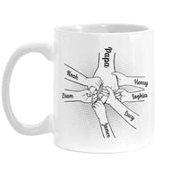 Personalized Dad Papa Kids Hand in Hand Mug 33439 thumb 1