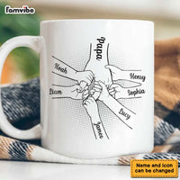 Personalized Dad Papa Kids Hand in Hand Mug 33439 thumb 1