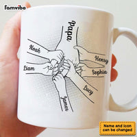 Personalized Dad Papa Kids Hand in Hand Mug 33439 thumb 1