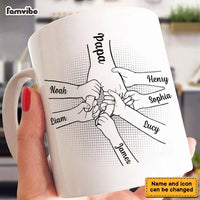 Personalized Dad Papa Kids Hand in Hand Mug 33439 thumb 1