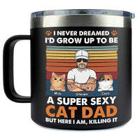 Personalized For Dad The Ultimate Cat Dad Stainless Steel Tumbler With Handle 33440 thumb 1